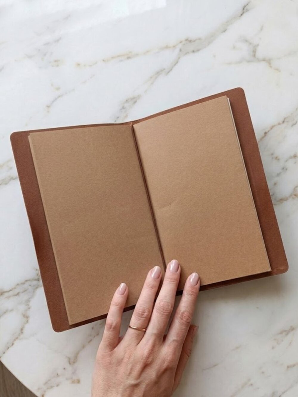 Brown Embossed Leather Journal with Pen Bookmark -Isaiah 6:3 - Picture 4 of 4